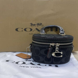 COACH CT097 Trail Crossbody Bag, Signature Denim, Black