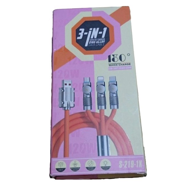 سلك شاحن  3X1 سريع 180 W